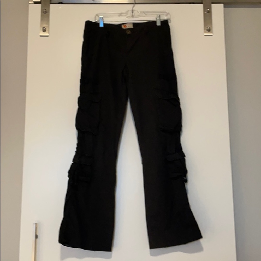 Twill Twenty Two Black Cargo Style Pants